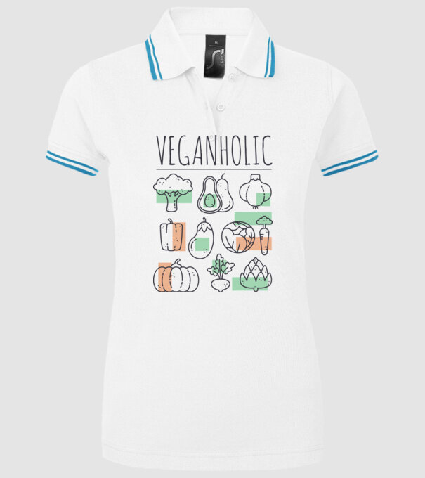 Veganholic model alb pe tricou