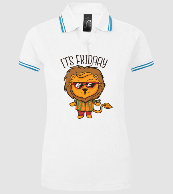 În sfârșit, vineri Leu model alb pe tricou
