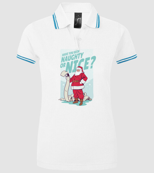 Listă amuzantă Moș Crăciun model alb pe tricou