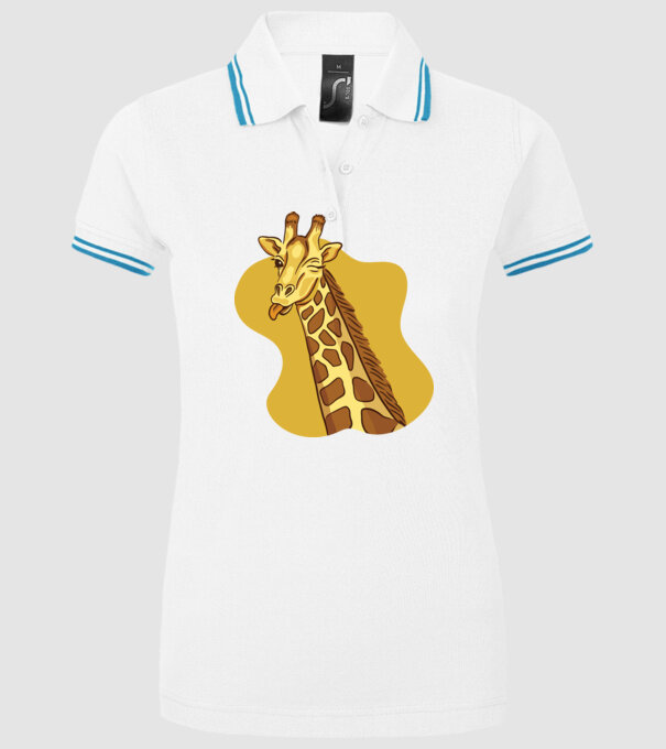 Girafă amuzantă model alb pe tricou