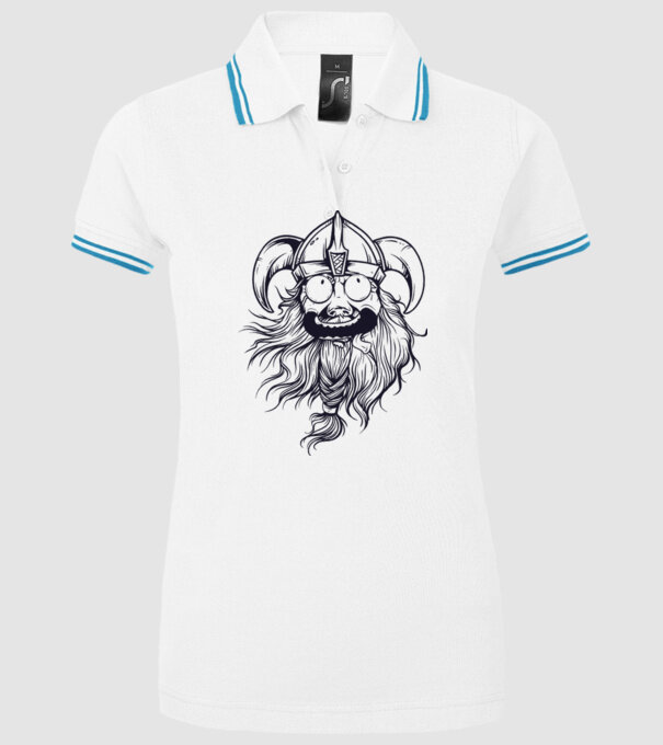 Viking model alb pe tricou
