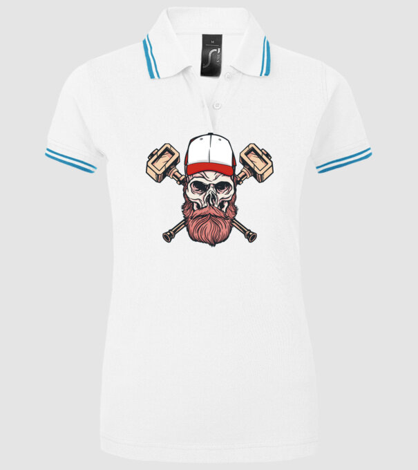 Craniu Viking model alb pe tricou