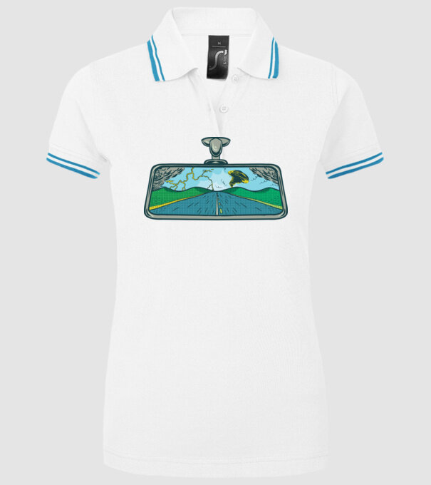 Oglindă retrovizoare model alb pe tricou