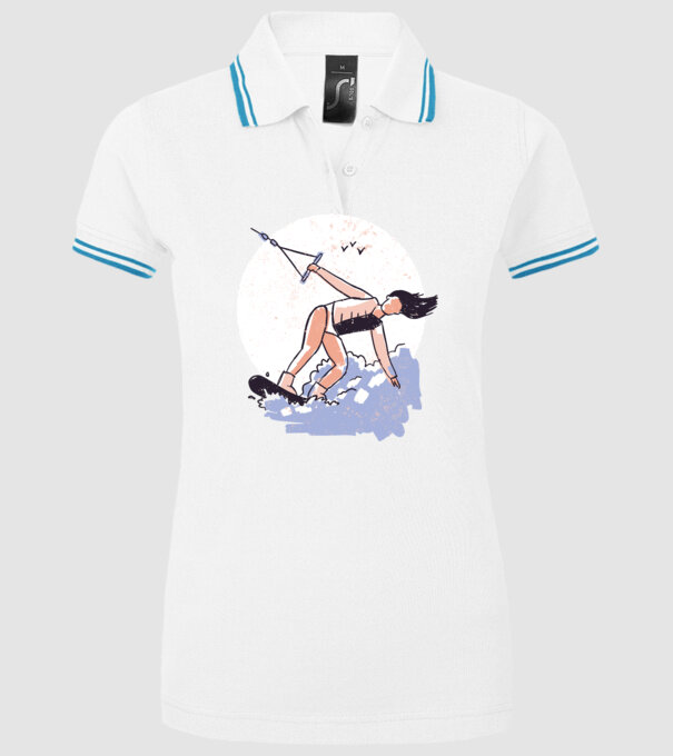 Fată cu Wakeboard model alb pe tricou