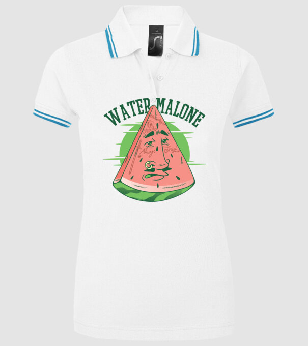Water Malone model alb pe tricou