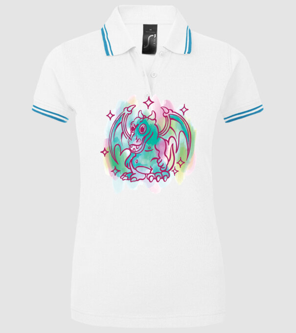 Acuarelă Dragon model alb pe tricou