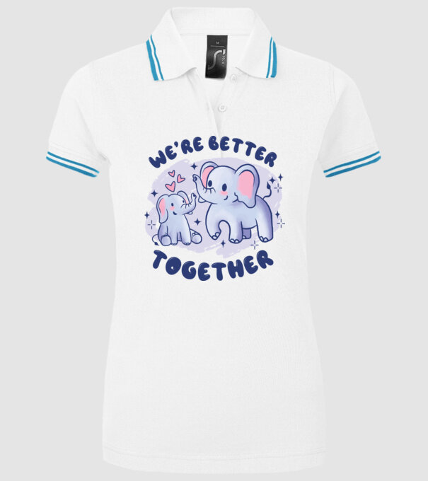 'We''re Better Together Elephant' model alb pe tricou