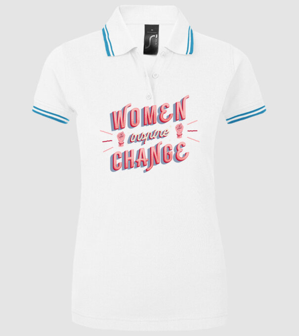 Women inspire change Ziua Femeii model alb pe tricou