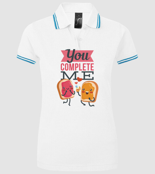 'You Complete Me Tricou drăguț pentru Valentine''s Day' model alb pe tricou