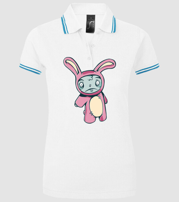 Iepuraș Zombie model alb pe tricou