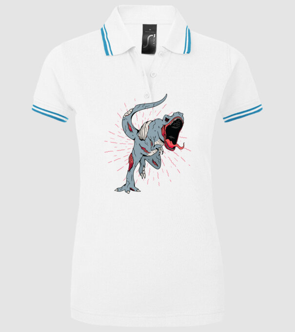 T-rex Zombie model alb pe tricou
