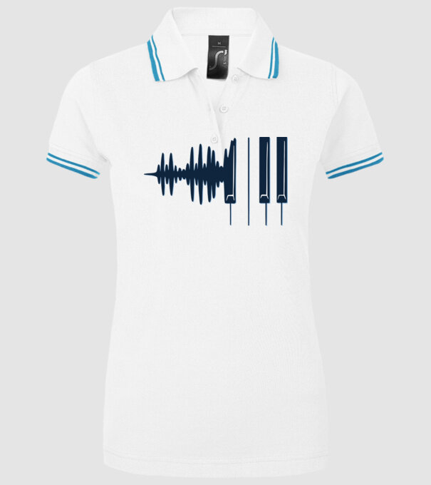 Clape de pian model alb pe tricou