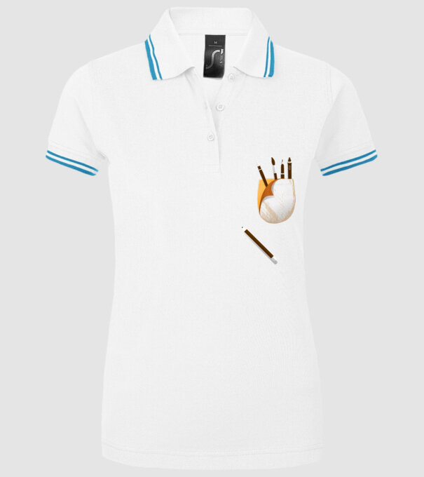 Designer buzunar model alb pe tricou