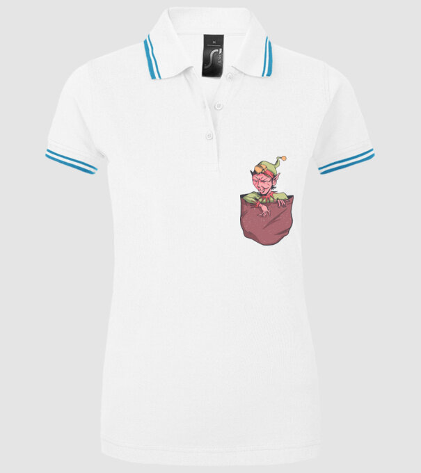 Elf de buzunar model alb pe tricou