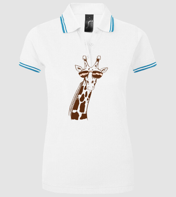 Cap Girafă model alb pe tricou