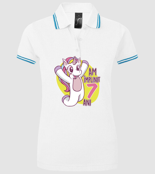 Am împlinit 7 ani model alb pe tricou