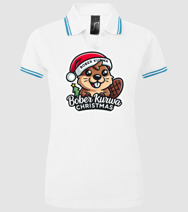 Bober Kurwa Christmas 1 model alb pe tricou