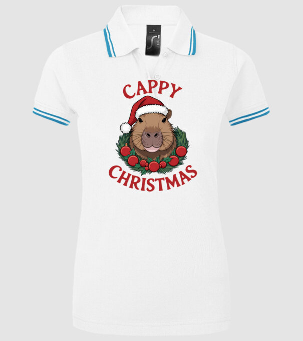Cappy Christmas 2 model alb pe tricou