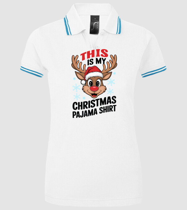 Christmas Pajama Reindeer Alb model alb pe tricou