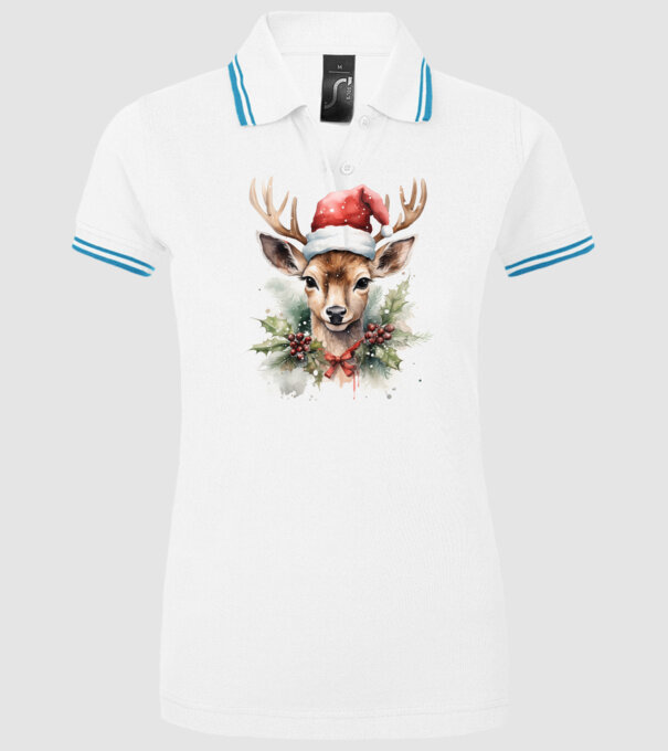 Festive Reindeer model alb pe tricou
