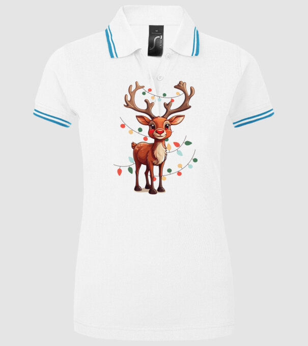 Festive Rudolph model alb pe tricou