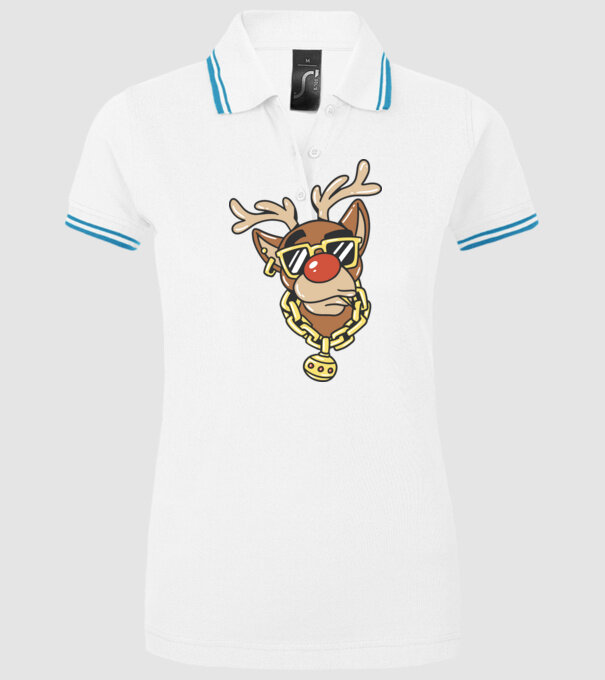 Gangster Reindeer model alb pe tricou