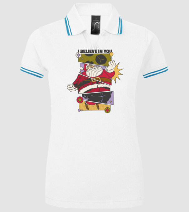 I believe in you Santa model alb pe tricou