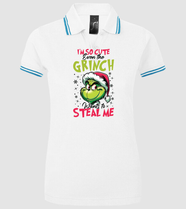 I'm so cute even the Grinch wants to steal me model alb pe tricou