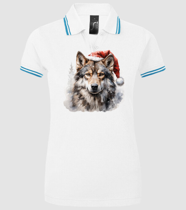 Lupul de Crăciun Alb model alb pe tricou