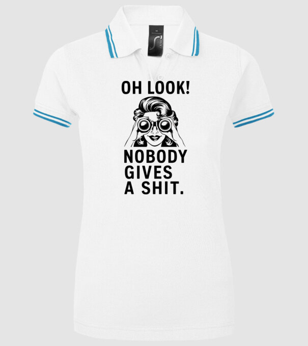 Nobody Gives a shit model alb pe tricou