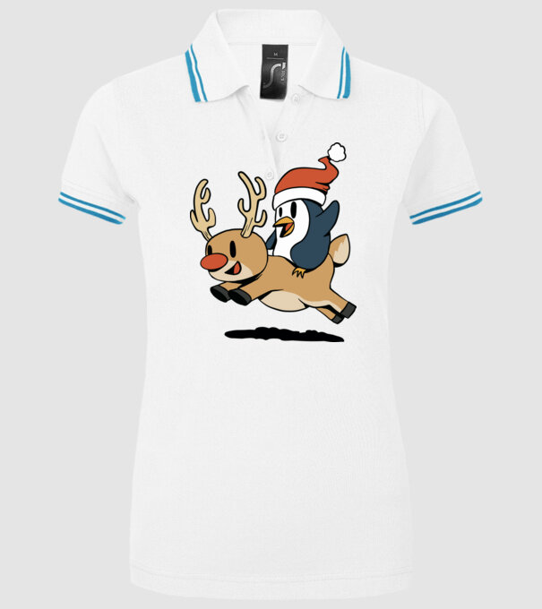 pinguin reindeer cristmas model alb pe tricou