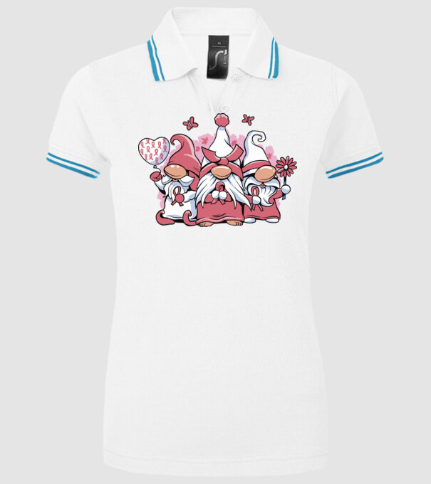 Pink christmas Gnomes model alb pe tricou