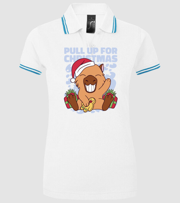 Pull up for christmas Capybara model alb pe tricou
