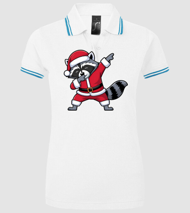 Raton Dab Xmas model alb pe tricou