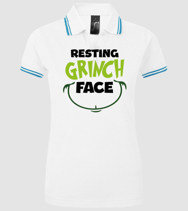 Resting Grinch face model alb pe tricou