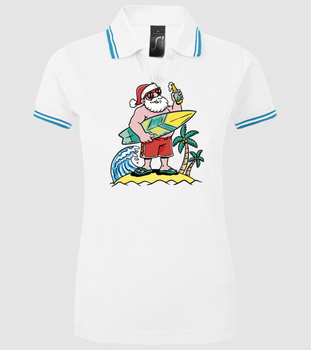 Santa Claus Summer model alb pe tricou