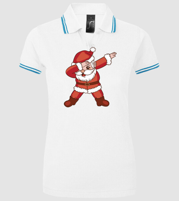Santa Dab model alb pe tricou