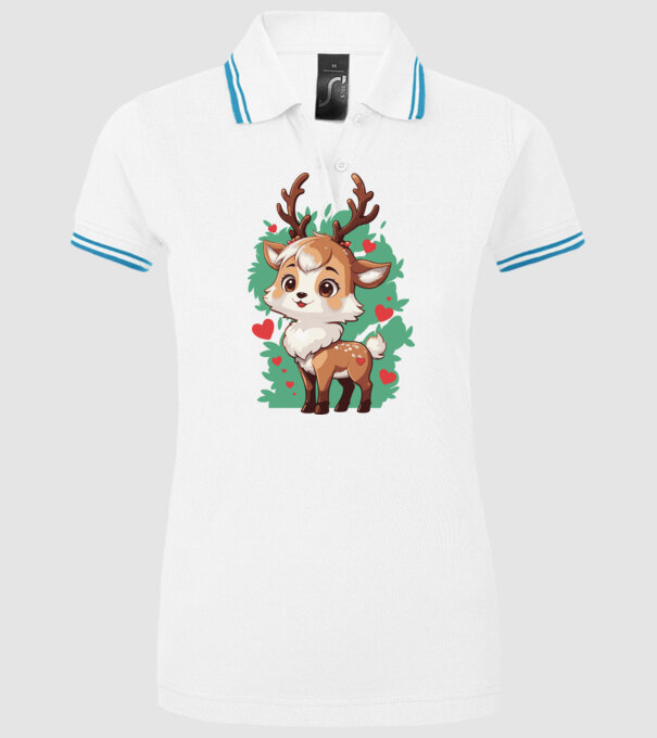 Valentine Deer model alb pe tricou
