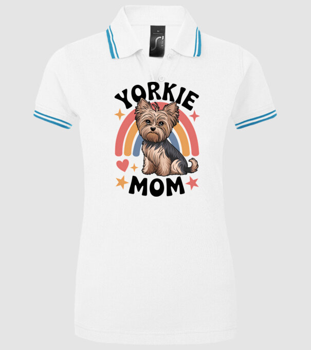 Yorkie Mom Alb model alb pe tricou