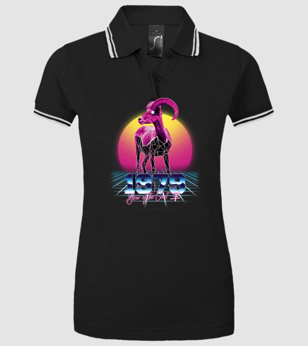 1979 Year of the Goat model negru pe tricou