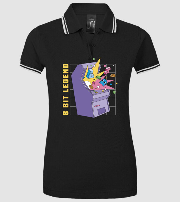 8 Bit Legendă Arcade Slot Machine model negru pe tricou