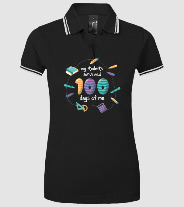 Elevii mei au supraviețuit 100 de zile cu mine model negru pe tricou