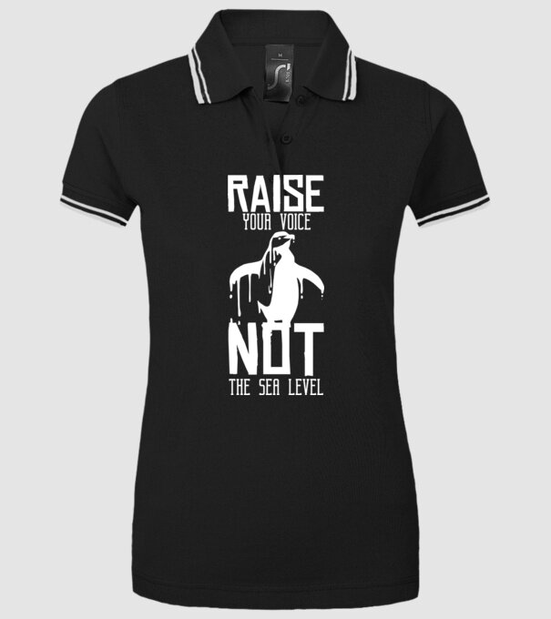 Ridică-ți vocea nu nivelul mării model negru pe tricou