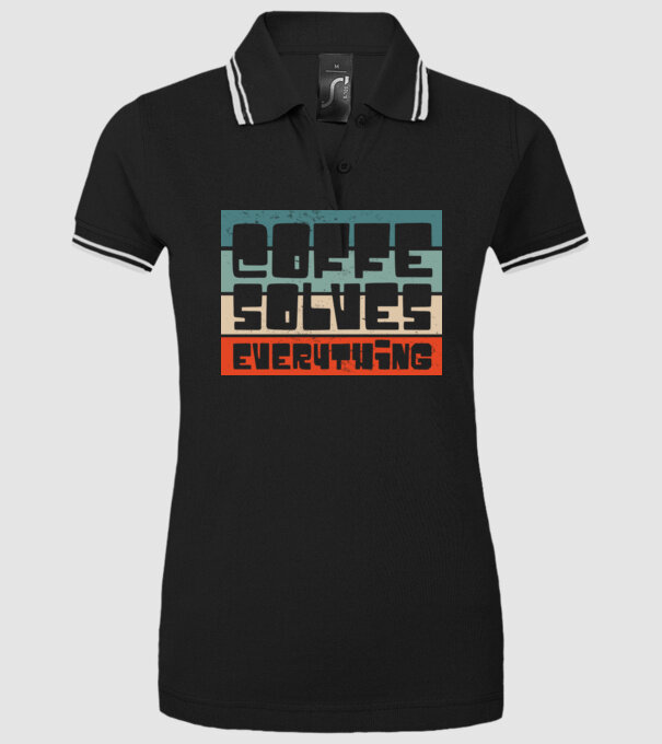Cafeaua rezolvă totul model negru pe tricou