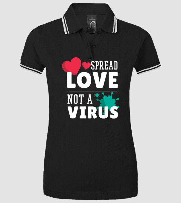 Răspândește dragostea, nu virusul model negru pe tricou