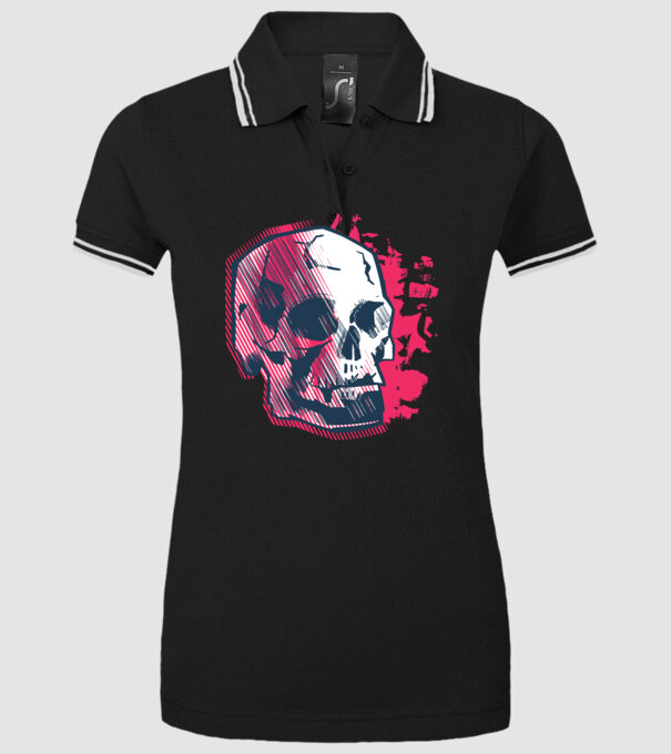 Craniu abstract model negru pe tricou