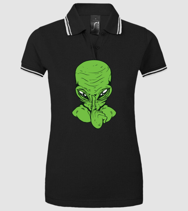 Alien Psst model negru pe tricou