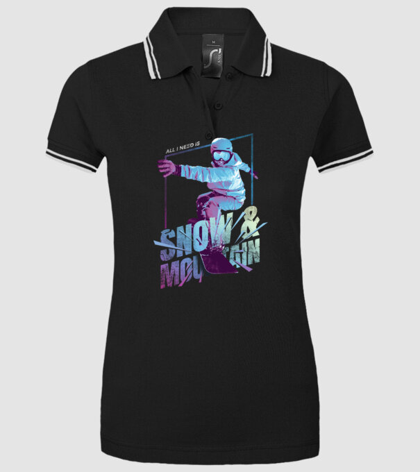 All I need is Snowboard model negru pe tricou