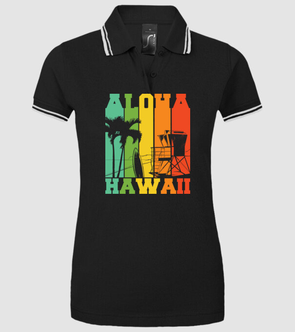 Aloha Hawaii model negru pe tricou