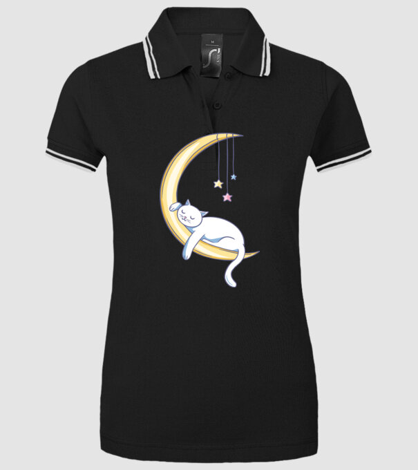 Pisicuța dormind model negru pe tricou